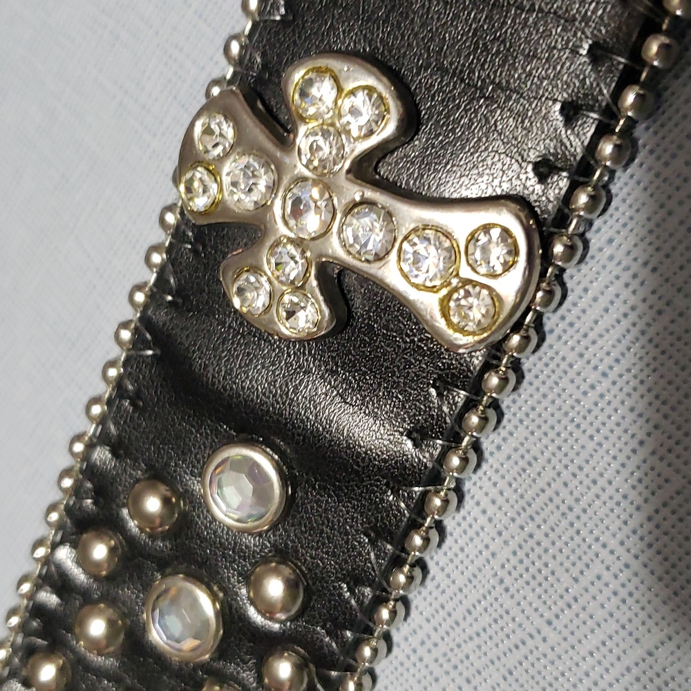 Womens Geniune Leather Western Rhinestone Belt - Picture 7 of 7